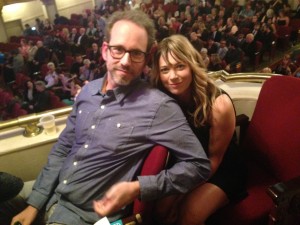 Kasi Brown and Brandon Walter in fancy theater box.